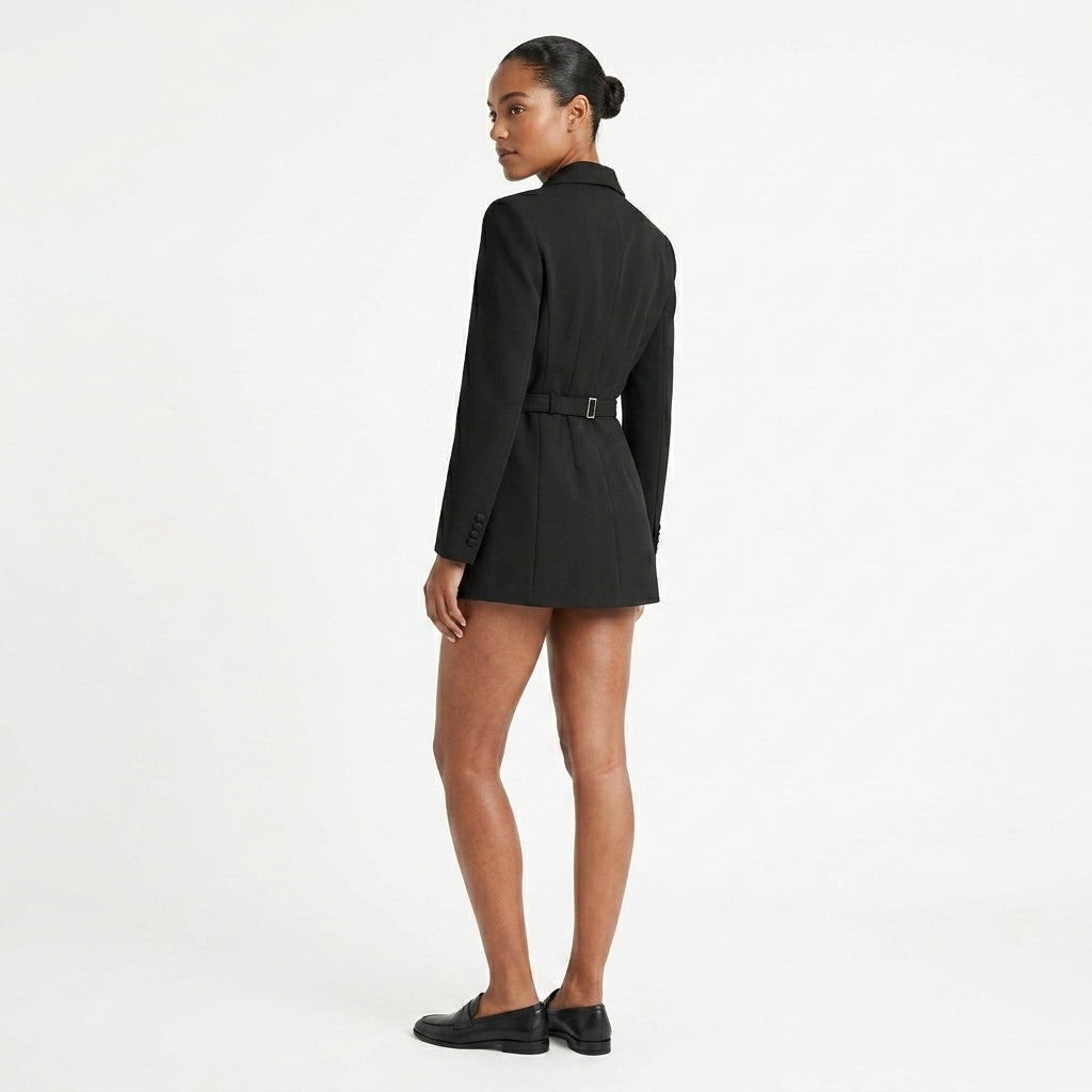 Clementine blazer wedding guest mini dress - back view