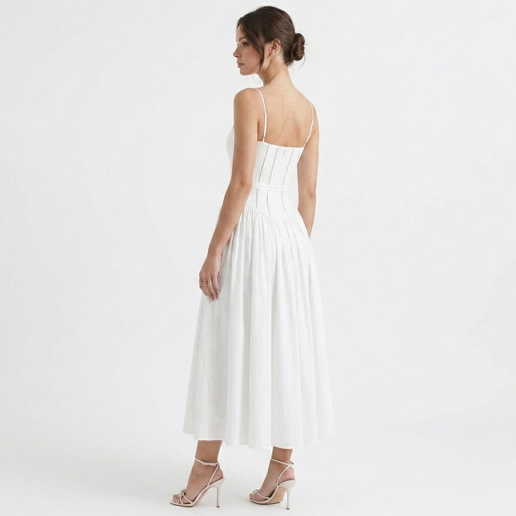 Constance corset midi dress - back view