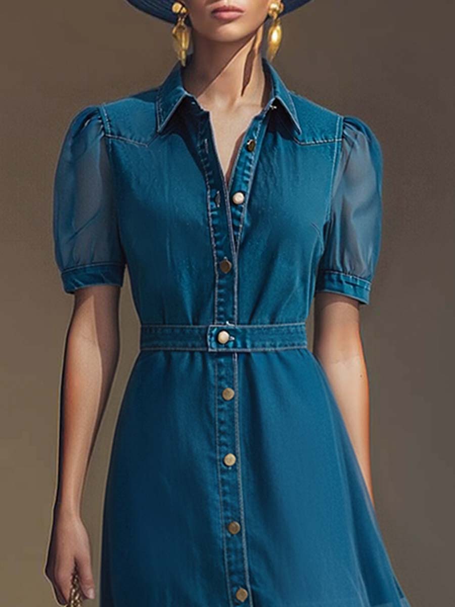Viola button front V neck maxi dress - back view