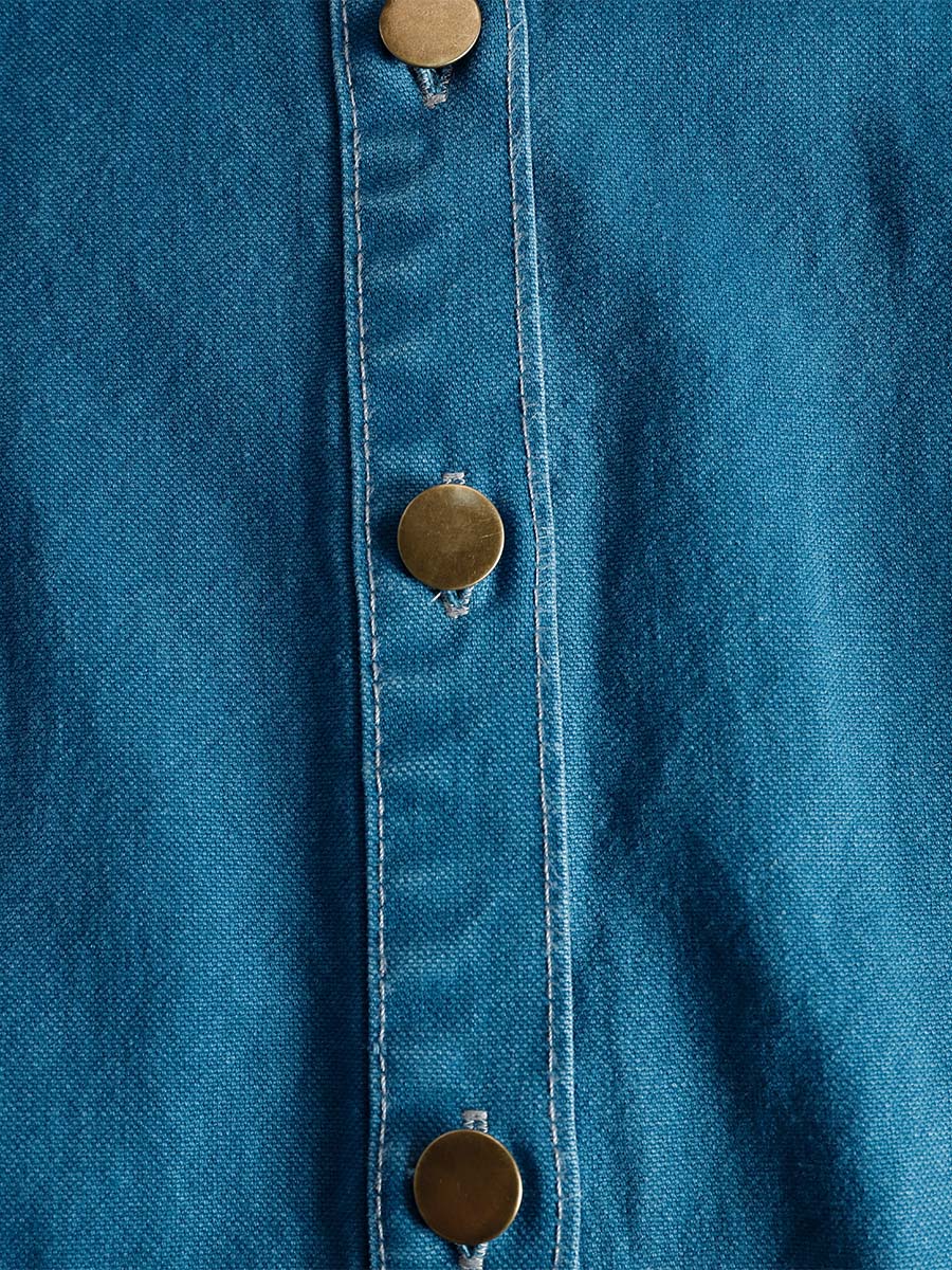 Viola button front V neck maxi dress - close up