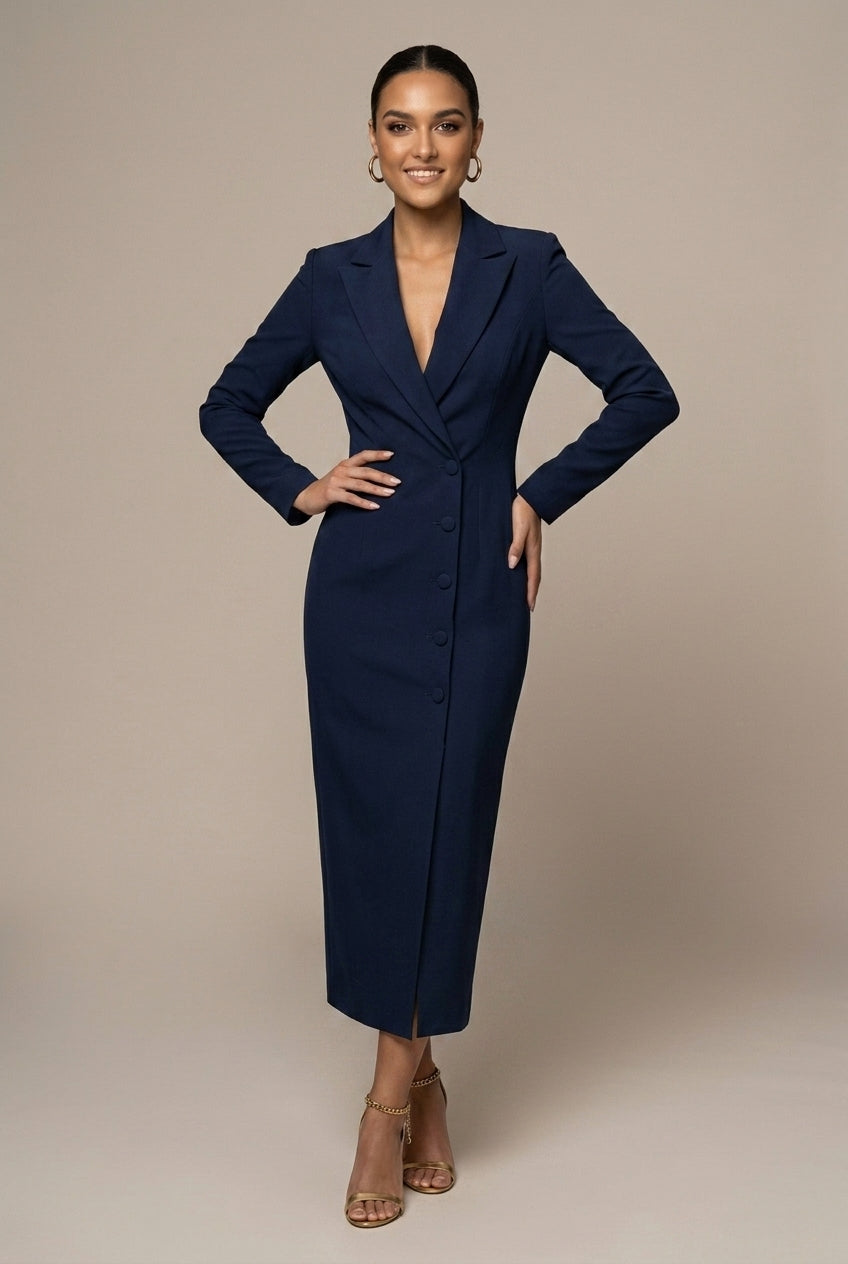 Deborah single breasted blazer midi dress - full look
