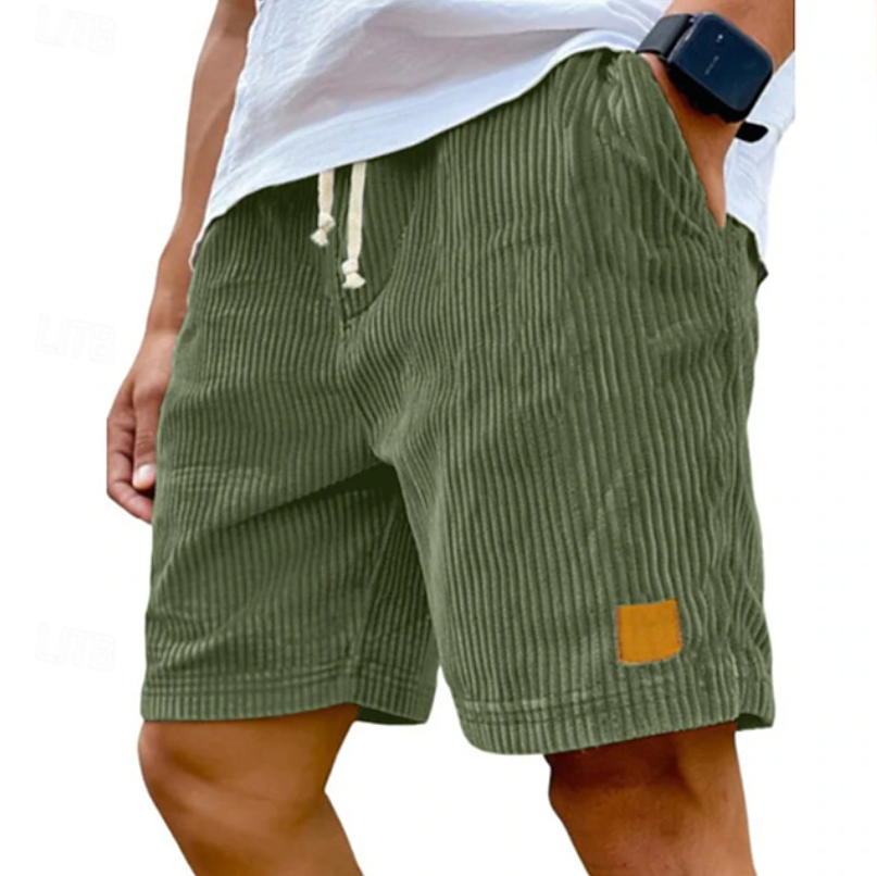 Dorian lace corduroy shorts - styled view