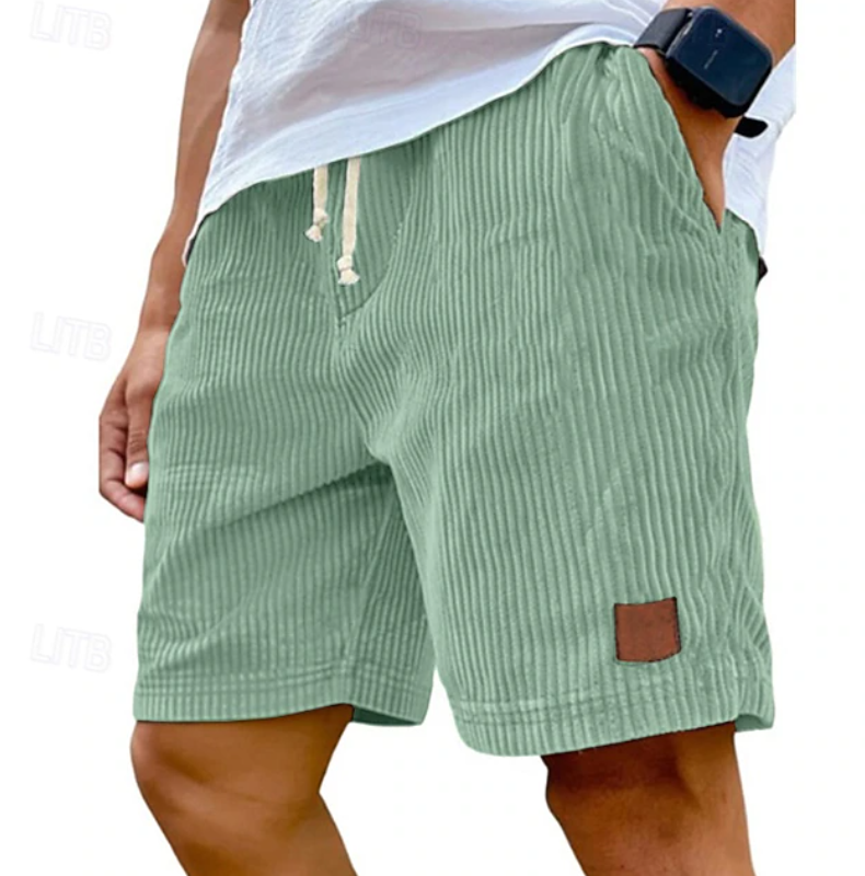 Dorian lace corduroy shorts - styled view