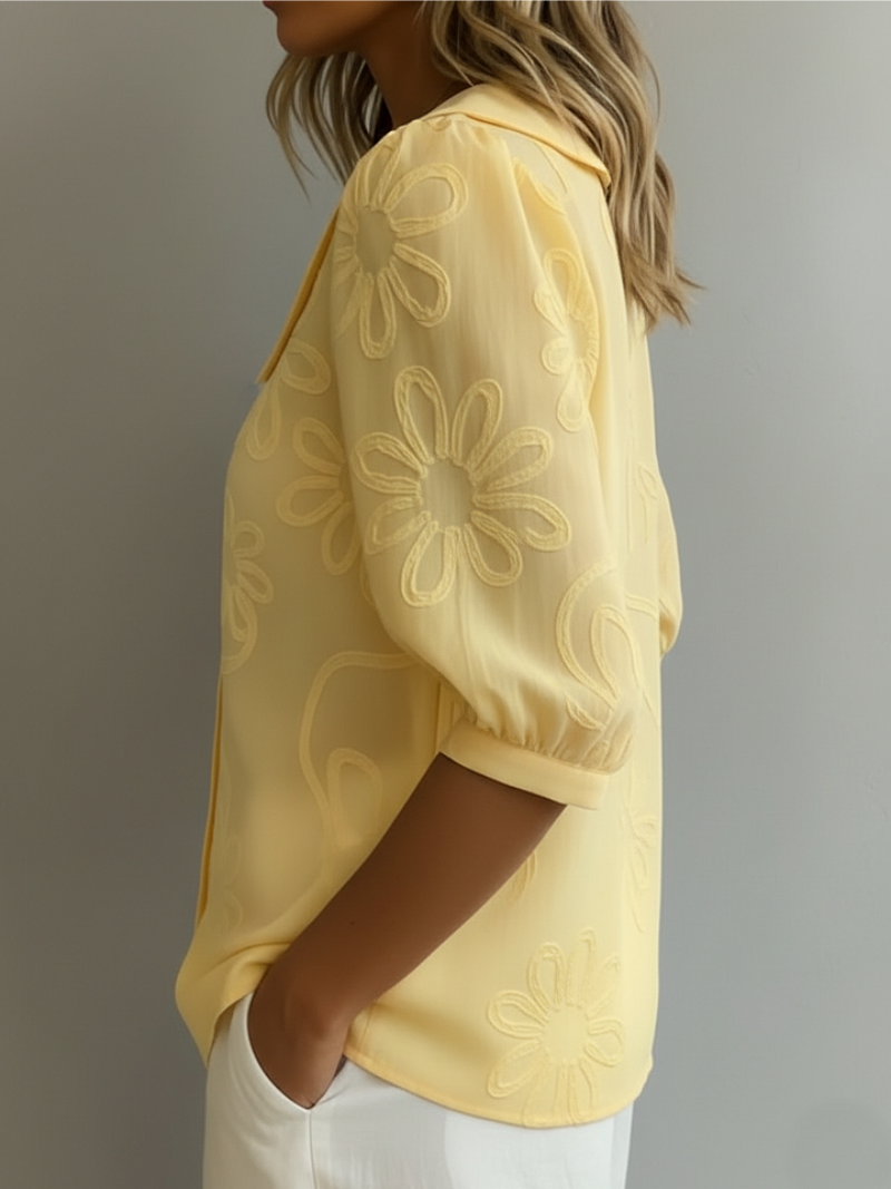 Dorothea embroidered floral crop top - side view