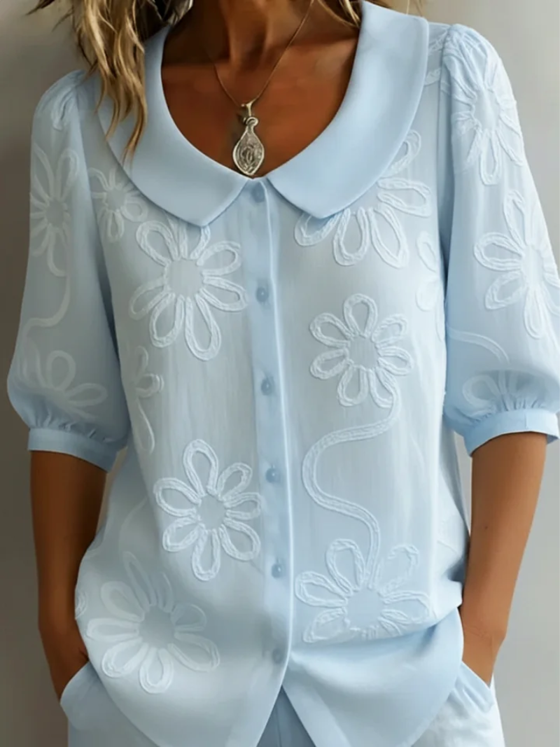 Dorothea embroidered floral crop top - detail view