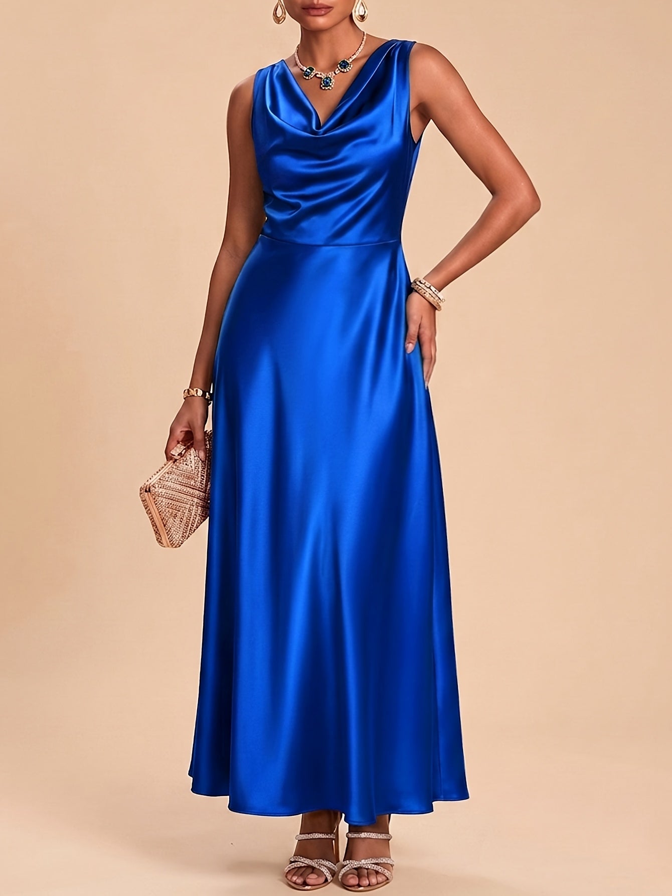 Eliza pencil evening gown v-neck - color option
