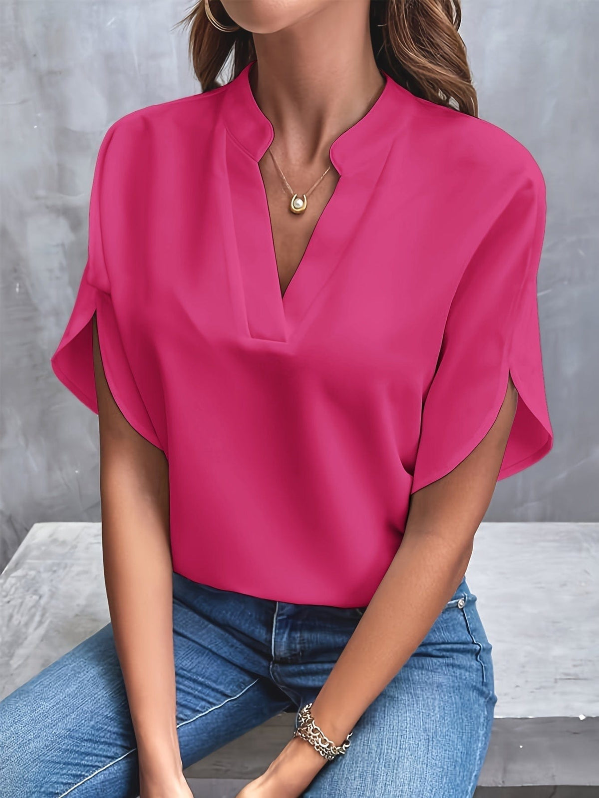 Elspeth draped linen shirt - styled view
