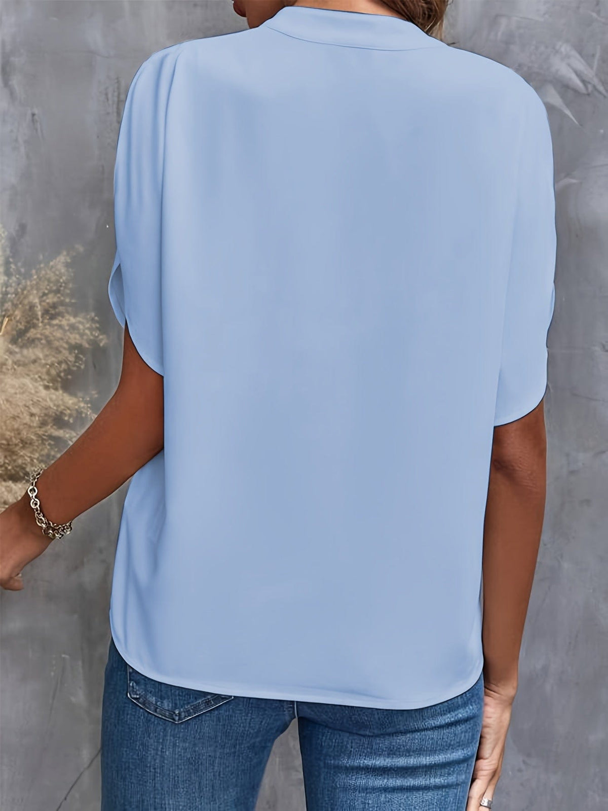 Elspeth draped linen shirt - styled view