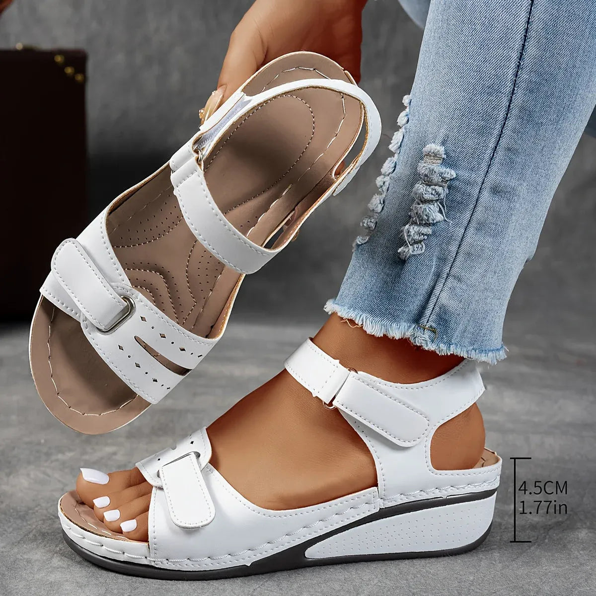 Evadne orthopaedic strap sandals - styled view