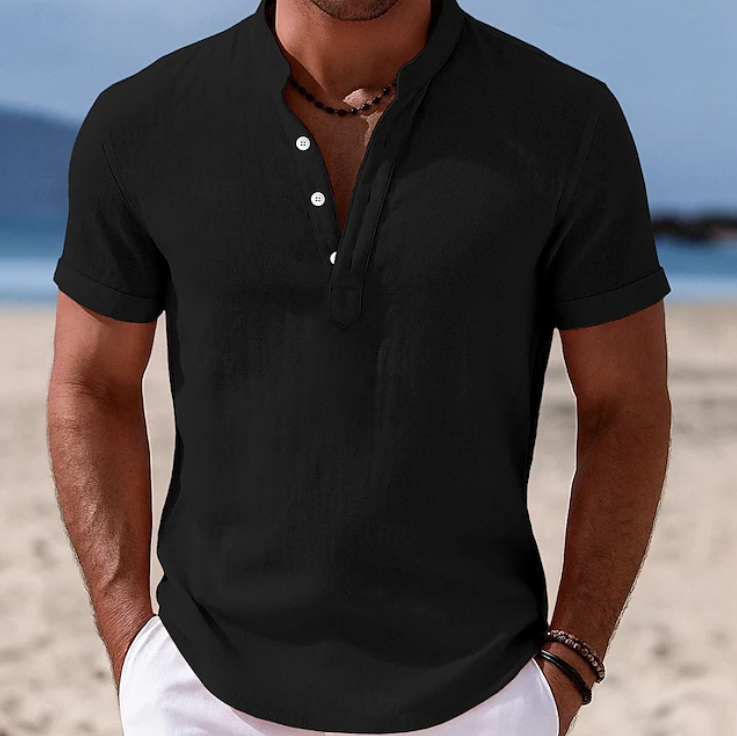 Evander knit polo shirt - front view