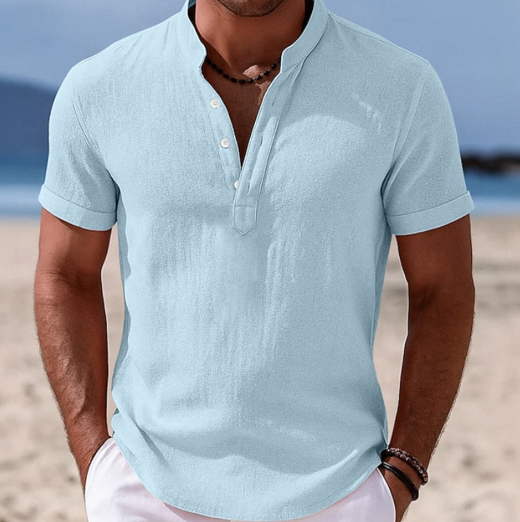 Evander knit polo shirt - styled view