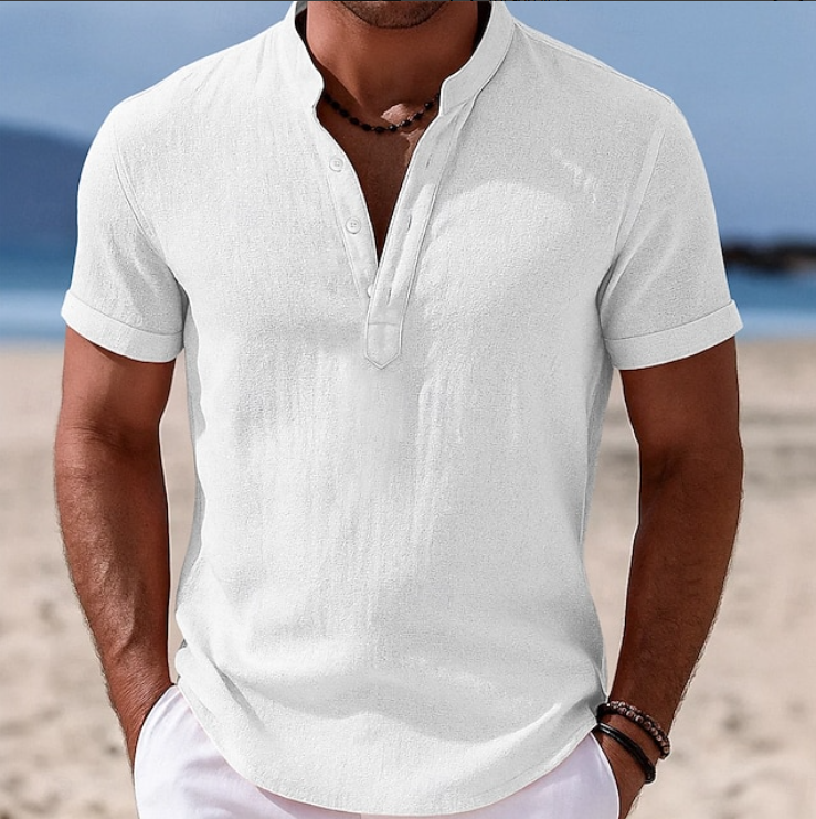 Evander knit polo shirt - styled view