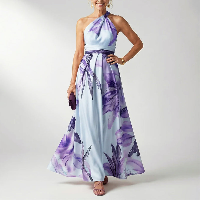 Fanny floral halter maxi dress - side view