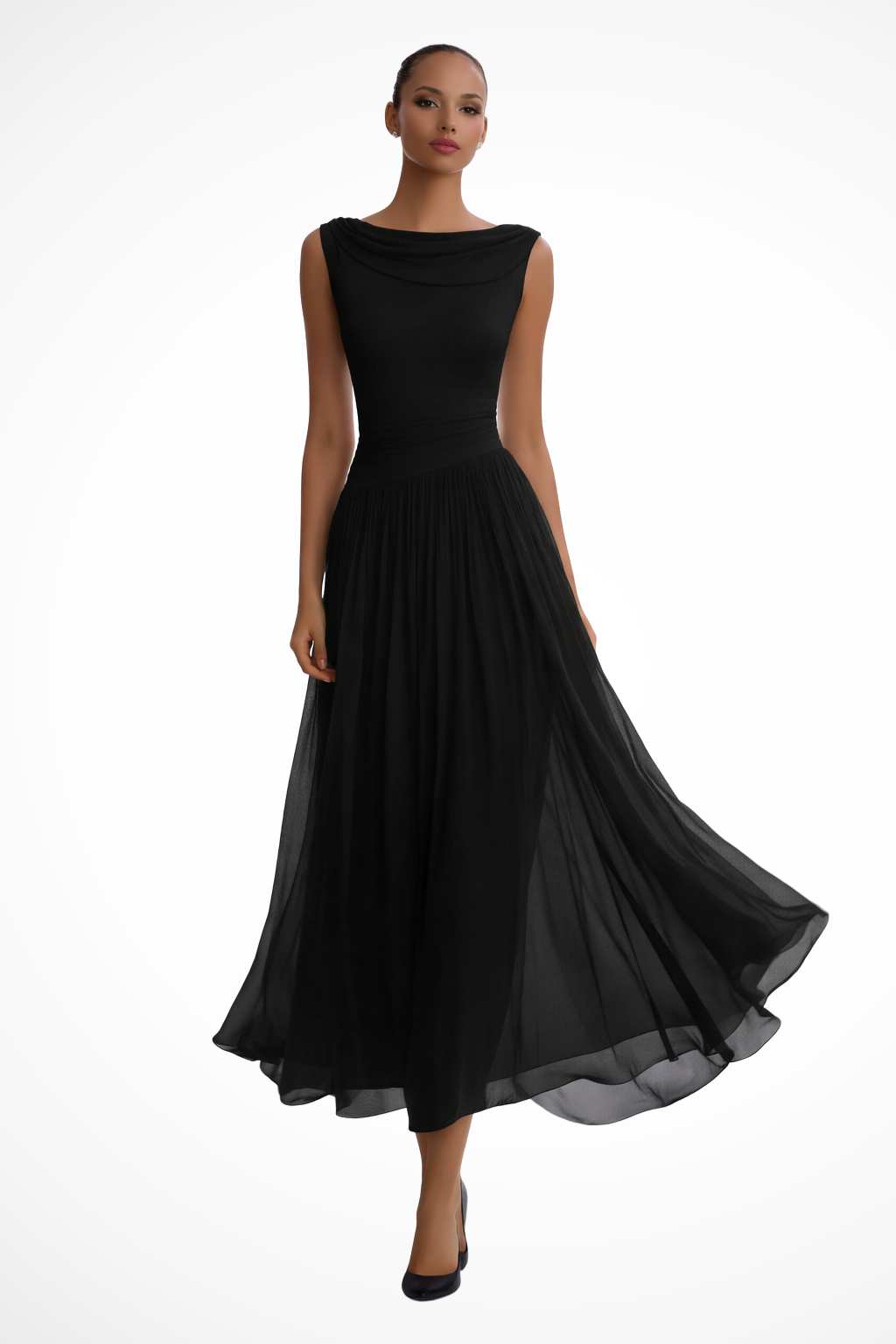 Felicia sleeveless pleated midi dress - detail view