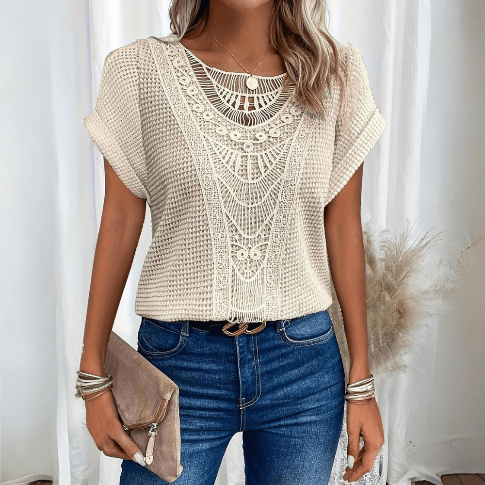 Florentine lace-detail blouse - front view
