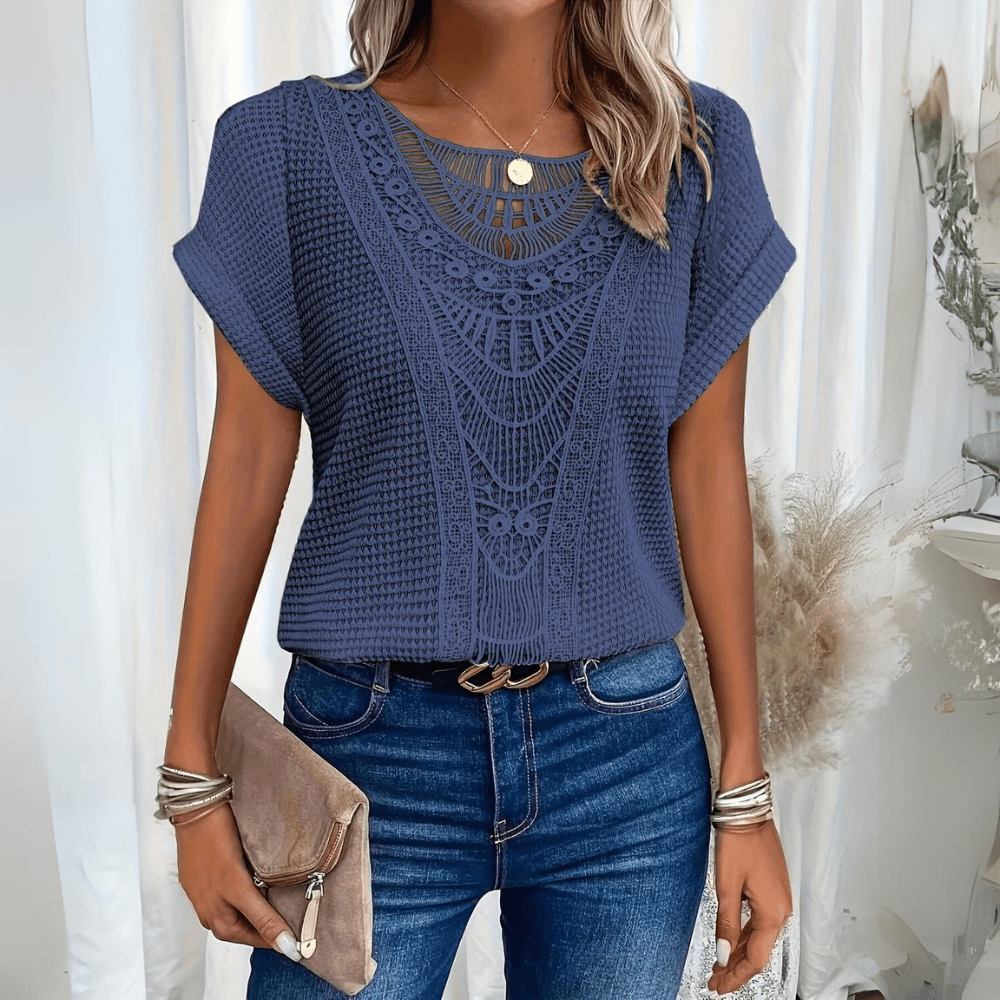 Florentine lace-detail blouse - detail view