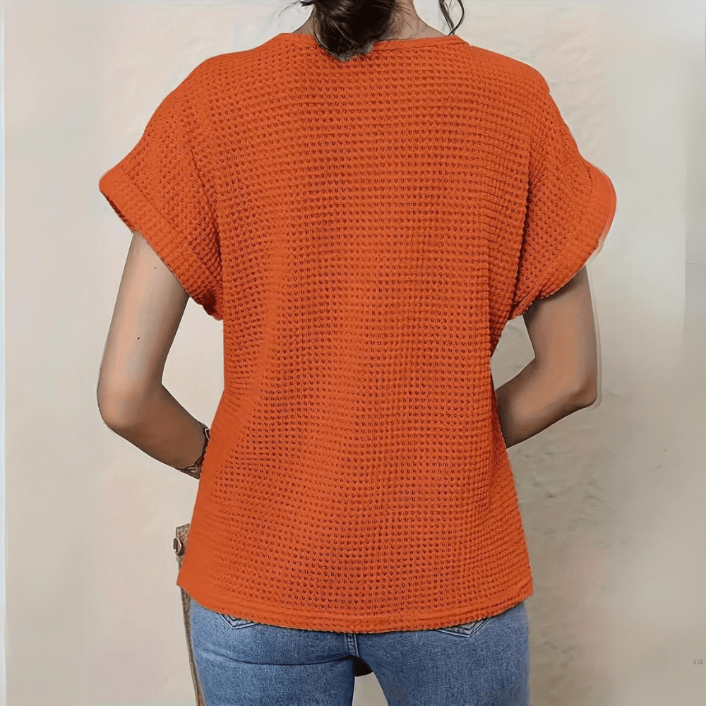 Florentine lace-detail blouse - styled view