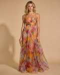 Olivia | Pleated Floral Maxi Summer Dress