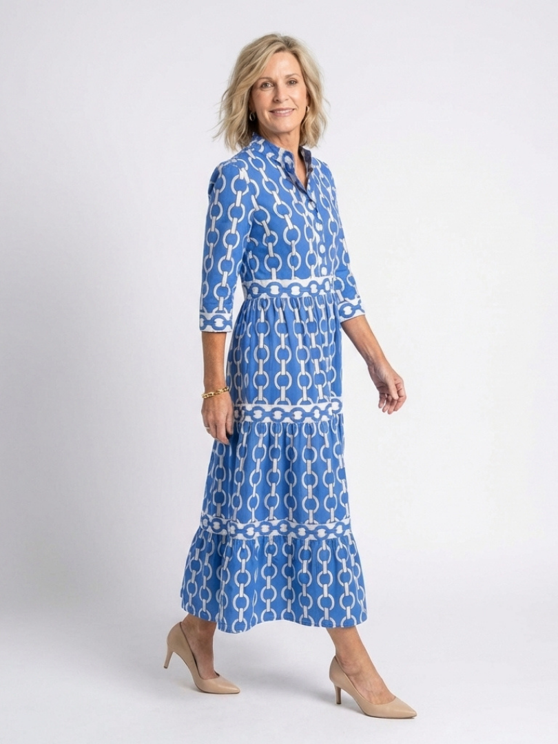 Gerda chain print midi dress - side view