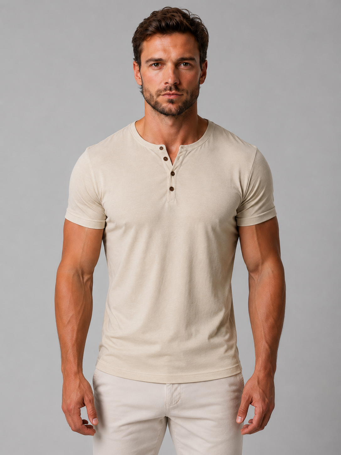 Gideon slim-fit henley - detail view