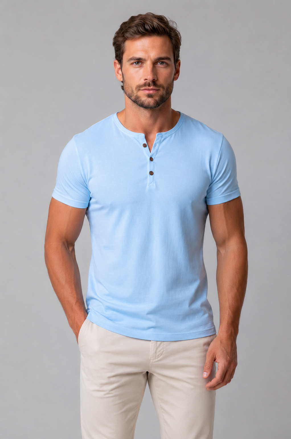 Gideon slim-fit henley - styled view