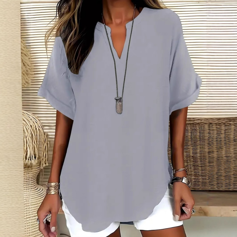 Gwyneira v-neck long sleeve top - detail view