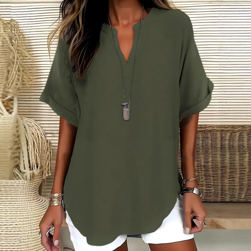Gwyneira v-neck long sleeve top - styled view
