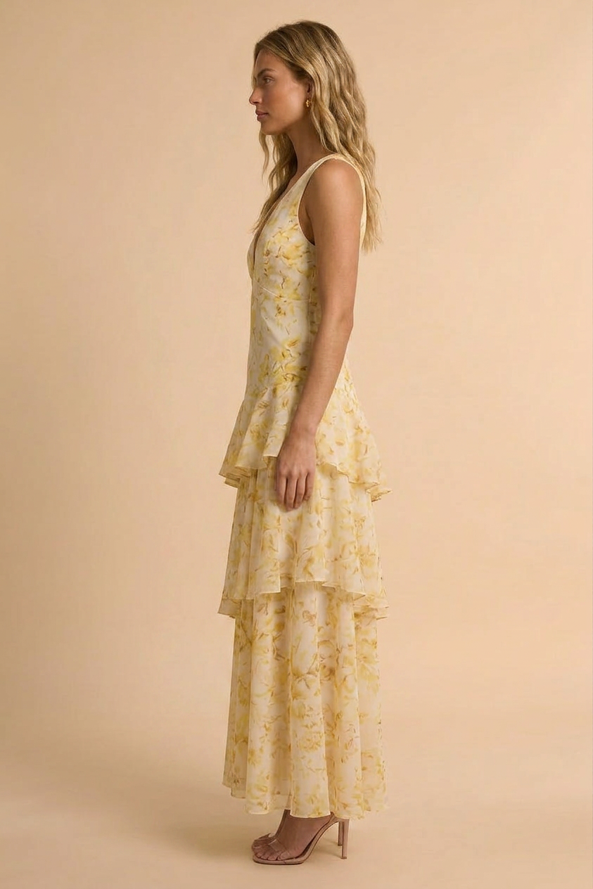 Harper floral tiered maxi summer dress - styled outfit
