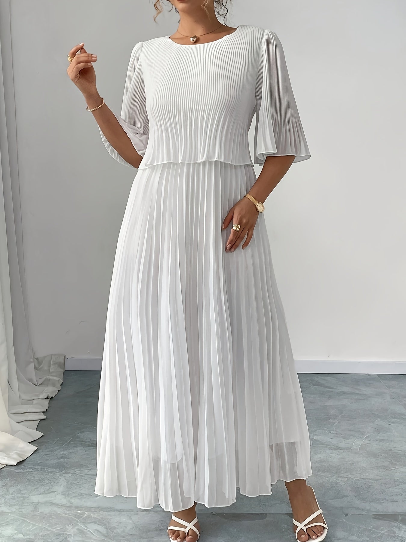 Harriet chiffon a-line maxi dress - front view