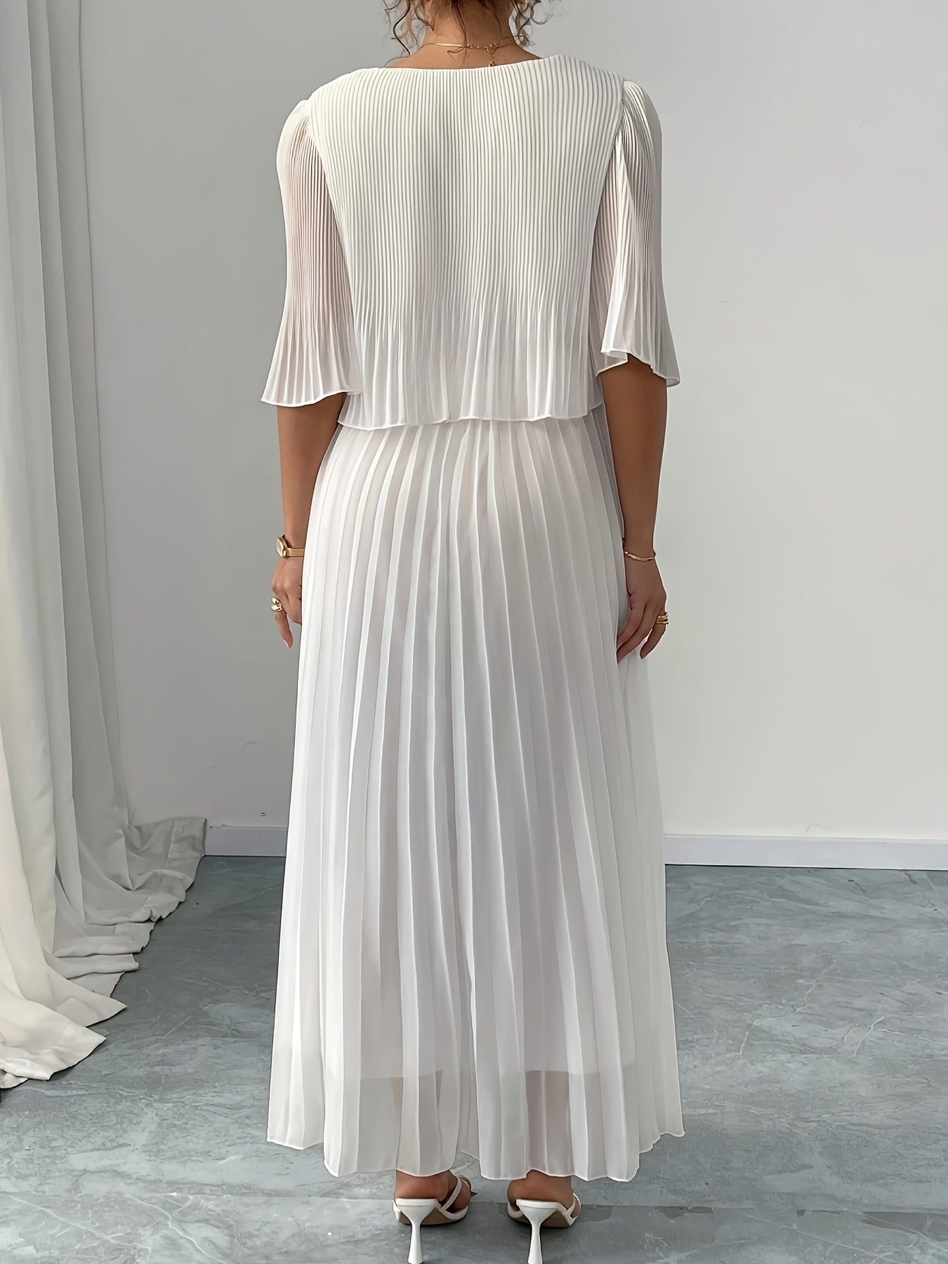 Harriet chiffon a-line maxi dress - back view