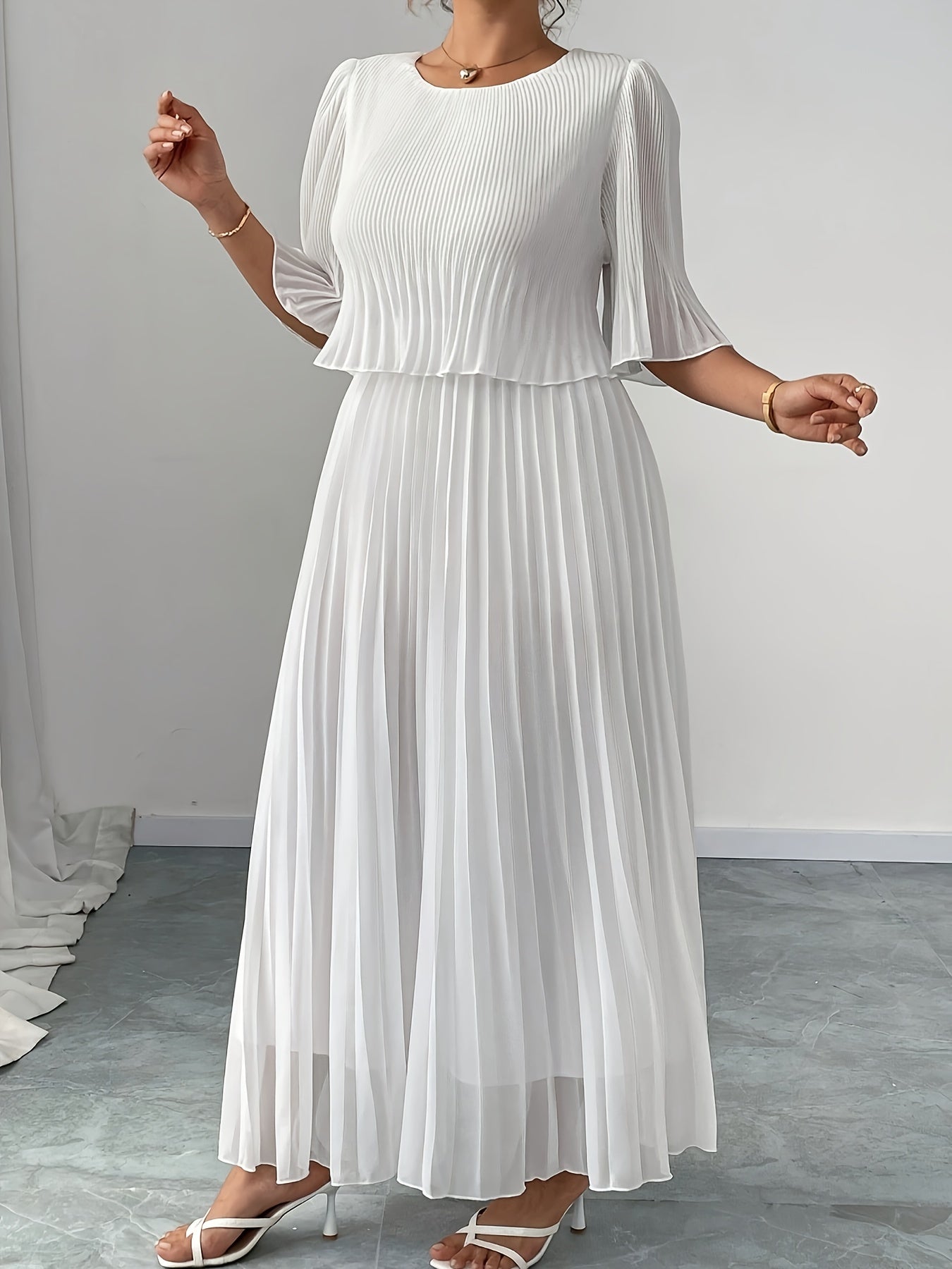 Harriet chiffon a-line maxi dress - fabric detail