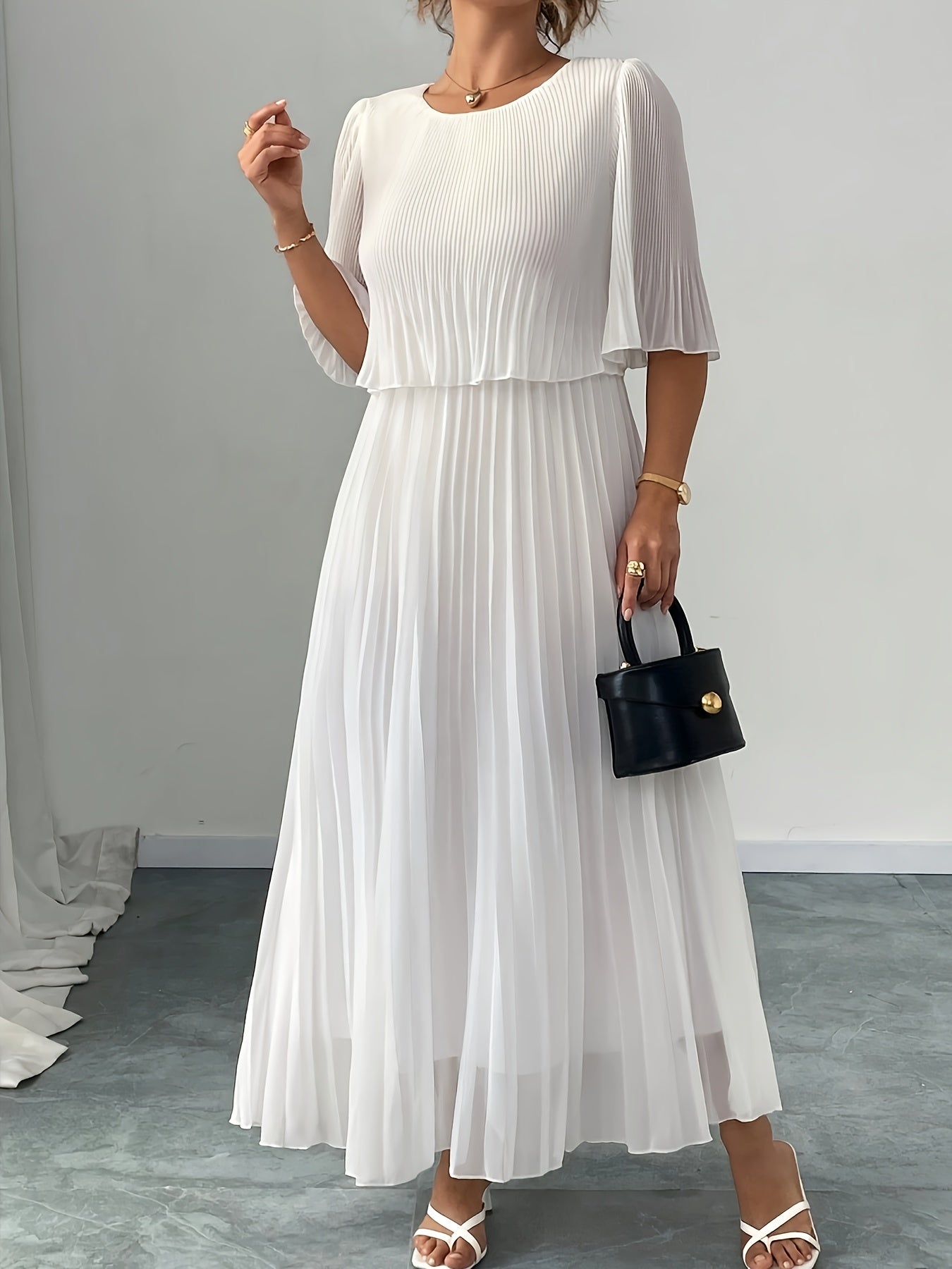 Harriet chiffon a-line maxi dress - styled outfit
