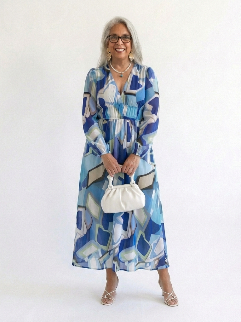hedda V neck floral maxi dress - full look