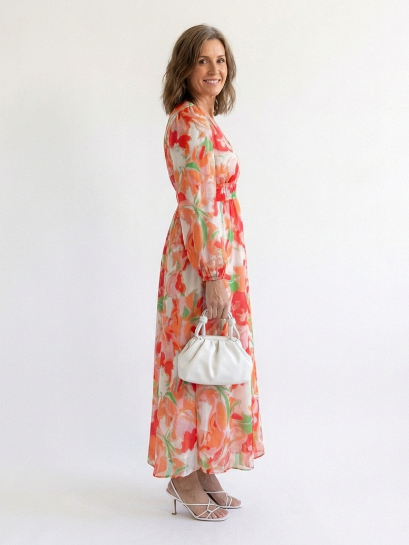 hedda V neck floral maxi dress - styled outfit