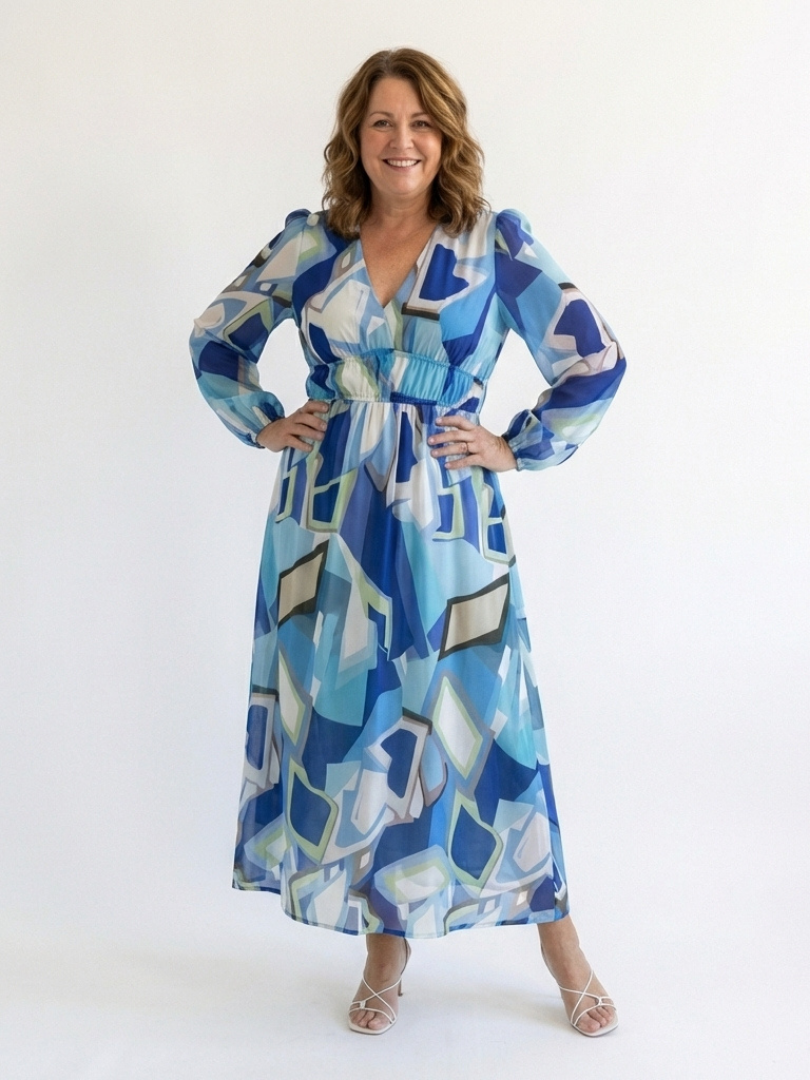 hedda V neck floral maxi dress - detail view