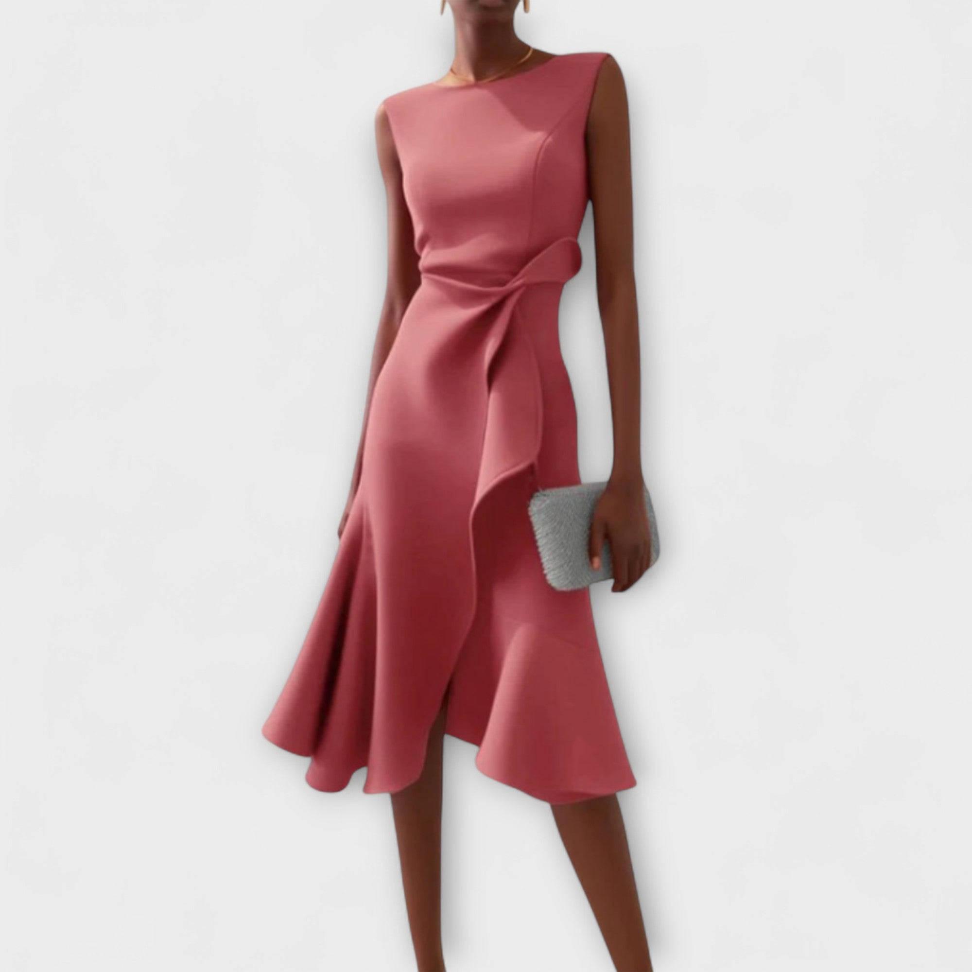 Hedwig ruffle midi cocktail dress - styled outfit