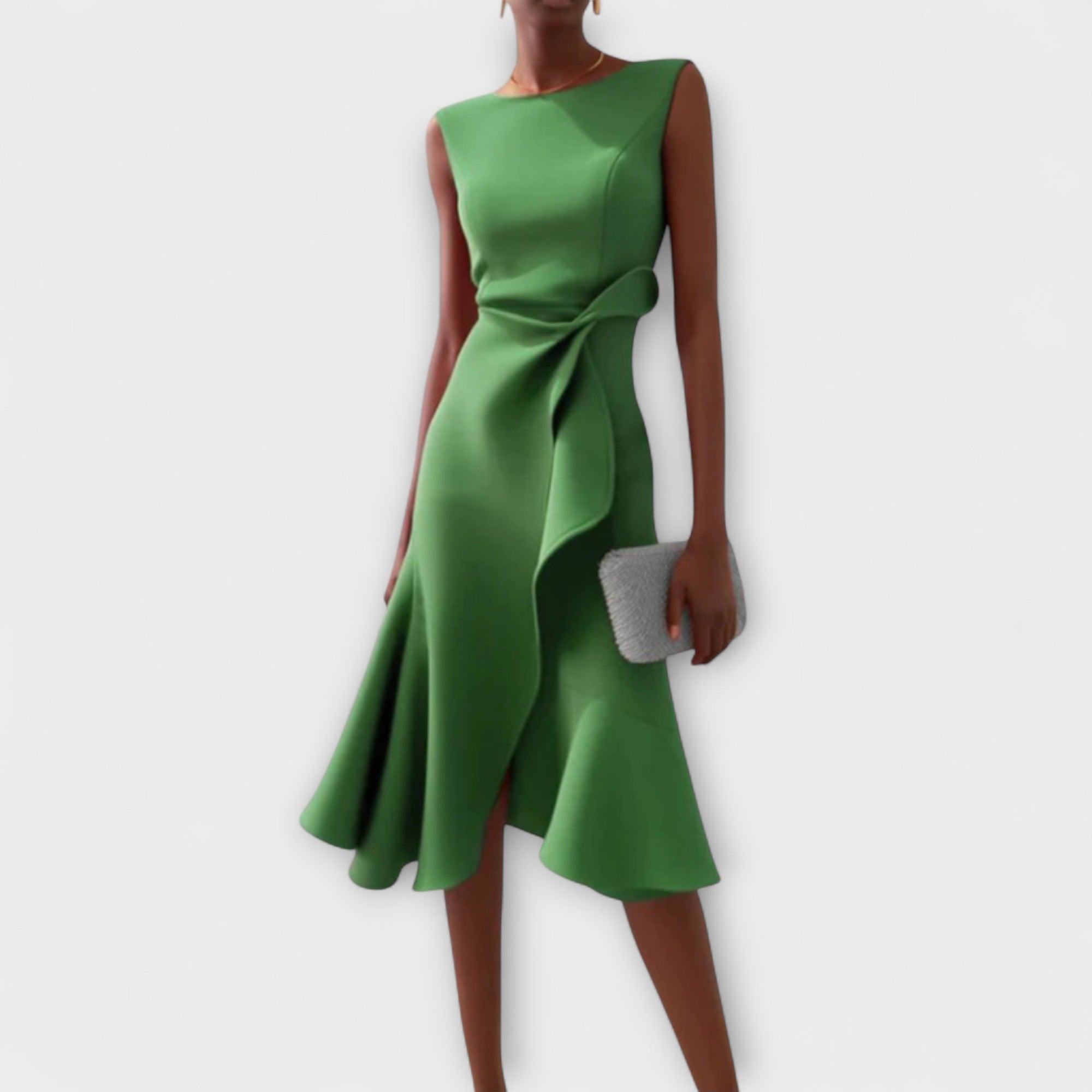 Hedwig ruffle midi cocktail dress - close up