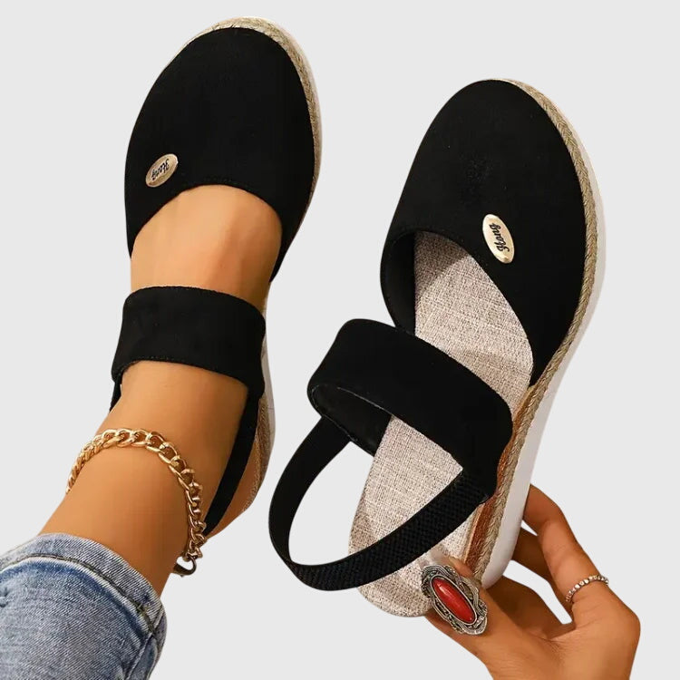 Hesper orthopaedic gel-cushioned sandals - styled view