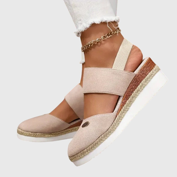 Hesper orthopaedic gel-cushioned sandals - styled view