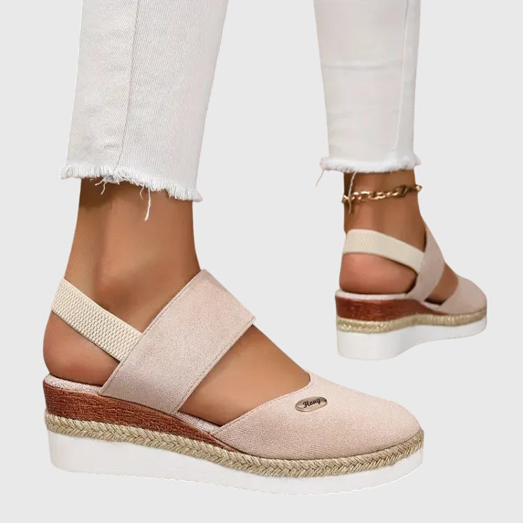 Hesper orthopaedic gel-cushioned sandals - styled view