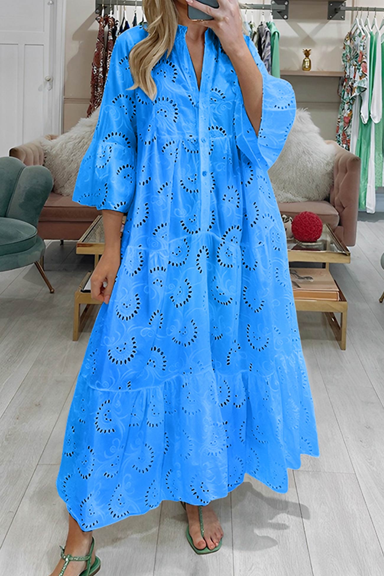 Irma eyelet embroidered maxi dress - close up