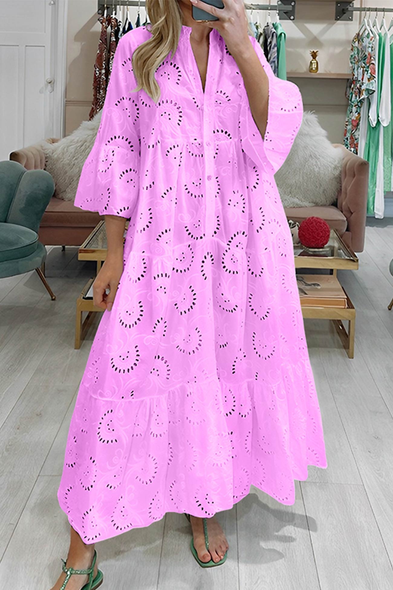 Irma eyelet embroidered maxi dress - additional angle 2