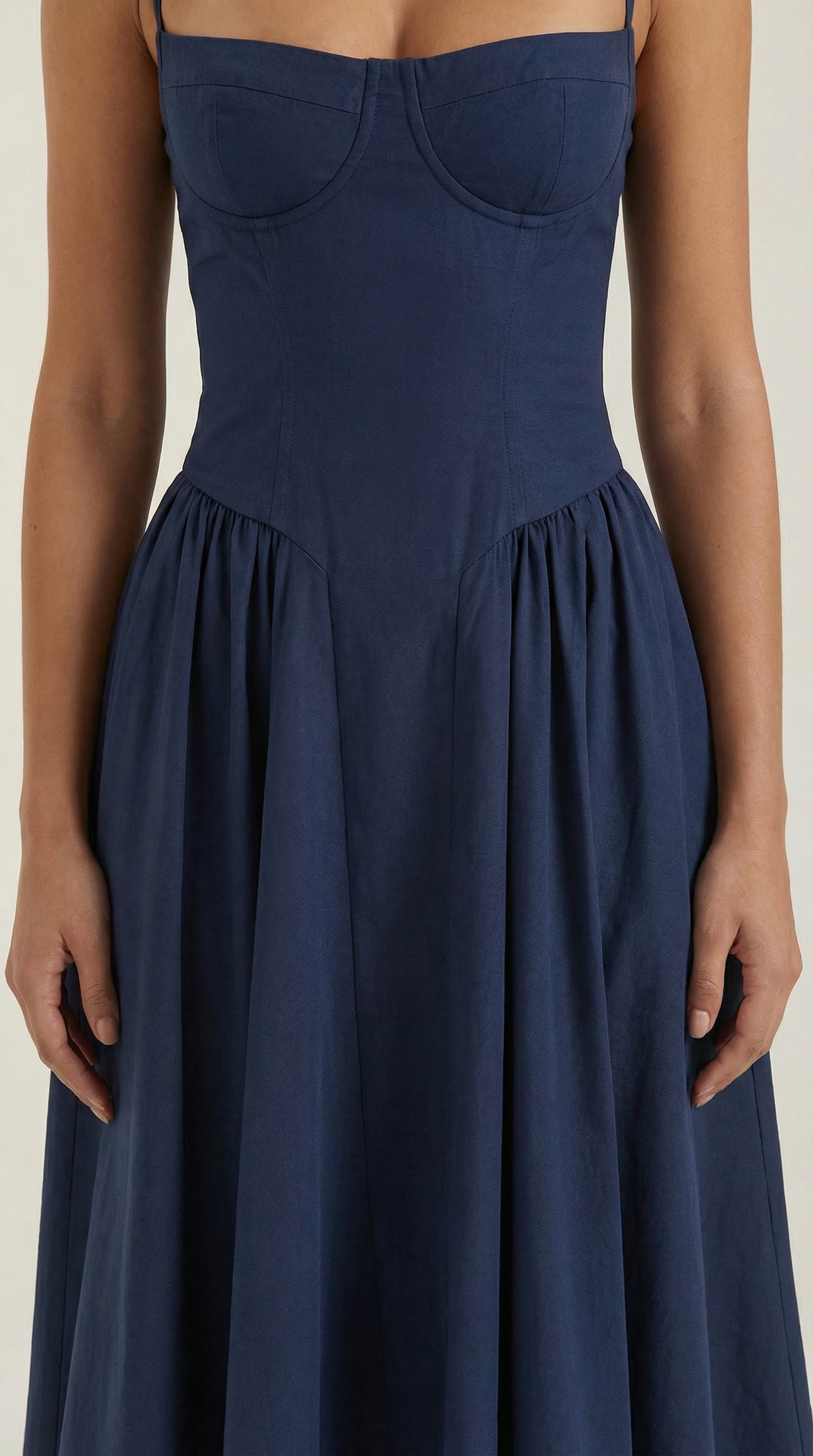 Isolde floral corset wedding guest midi dress - detail 4