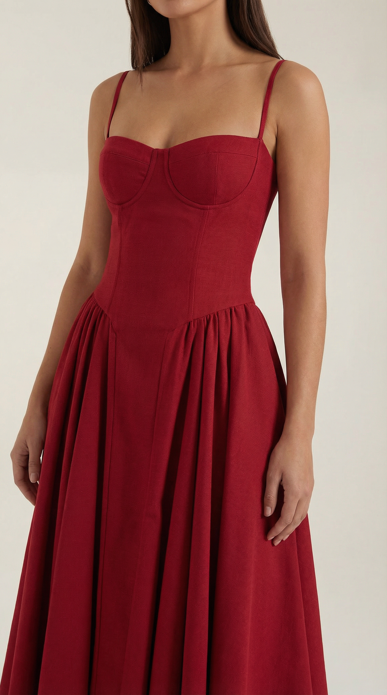 Isolde floral corset wedding guest midi dress - detail 9