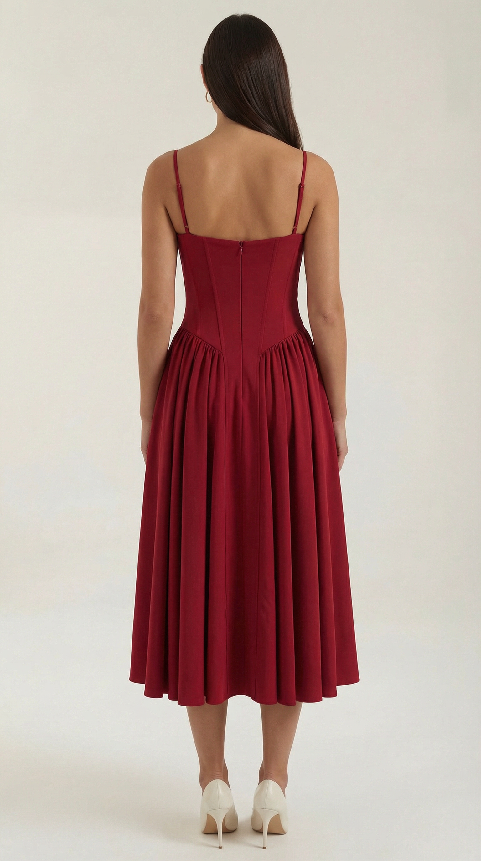 Isolde floral corset wedding guest midi dress - detail 10