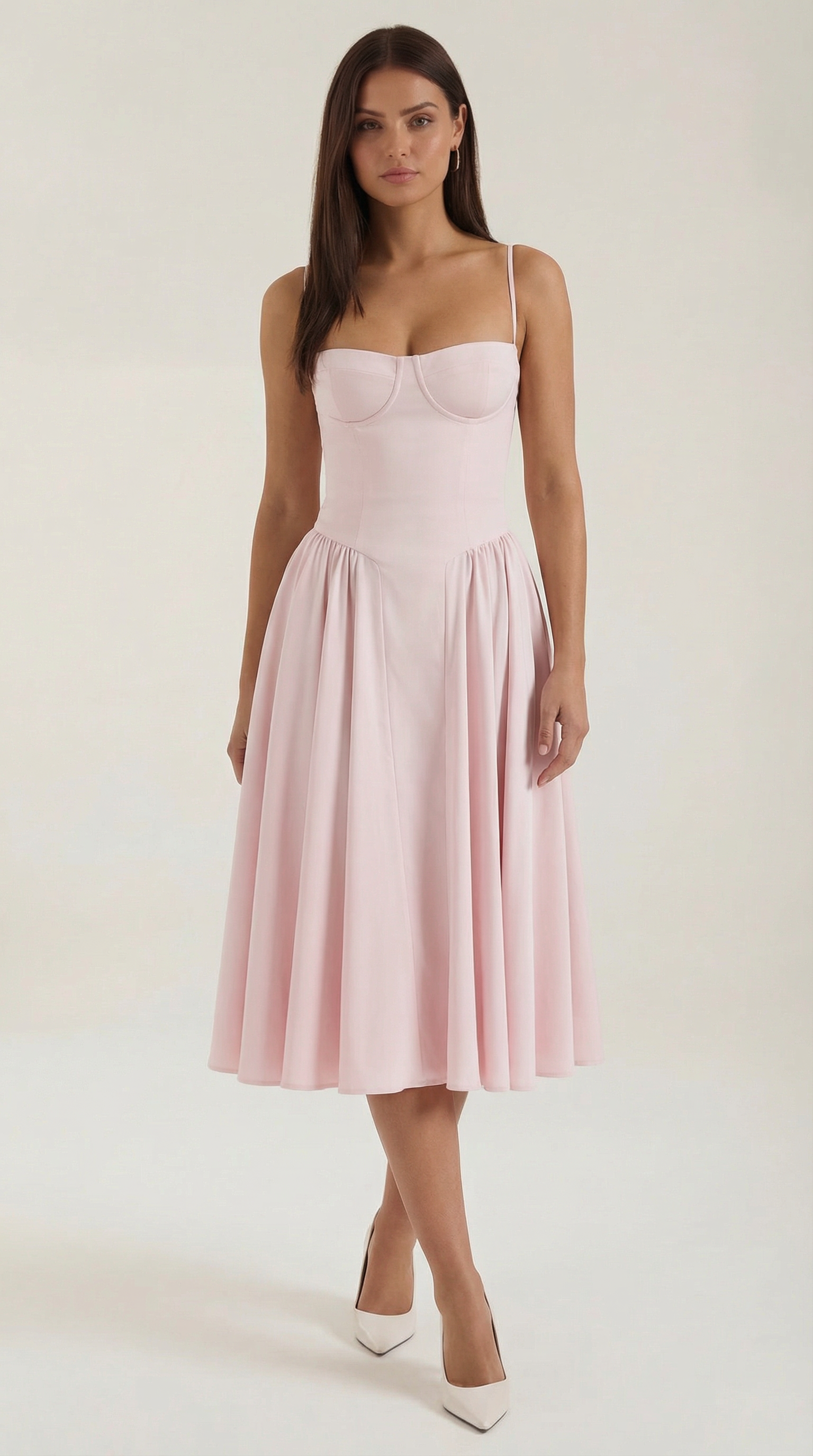 Isolde floral corset wedding guest midi dress - detail 12