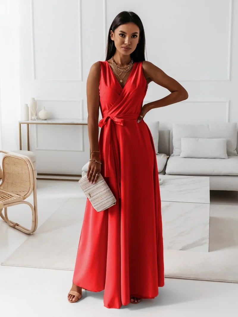 Jenny V neck wrap maxi dress - styled outfit
