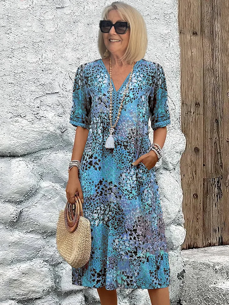 Jocasta vibrant pattern midi dress - back view