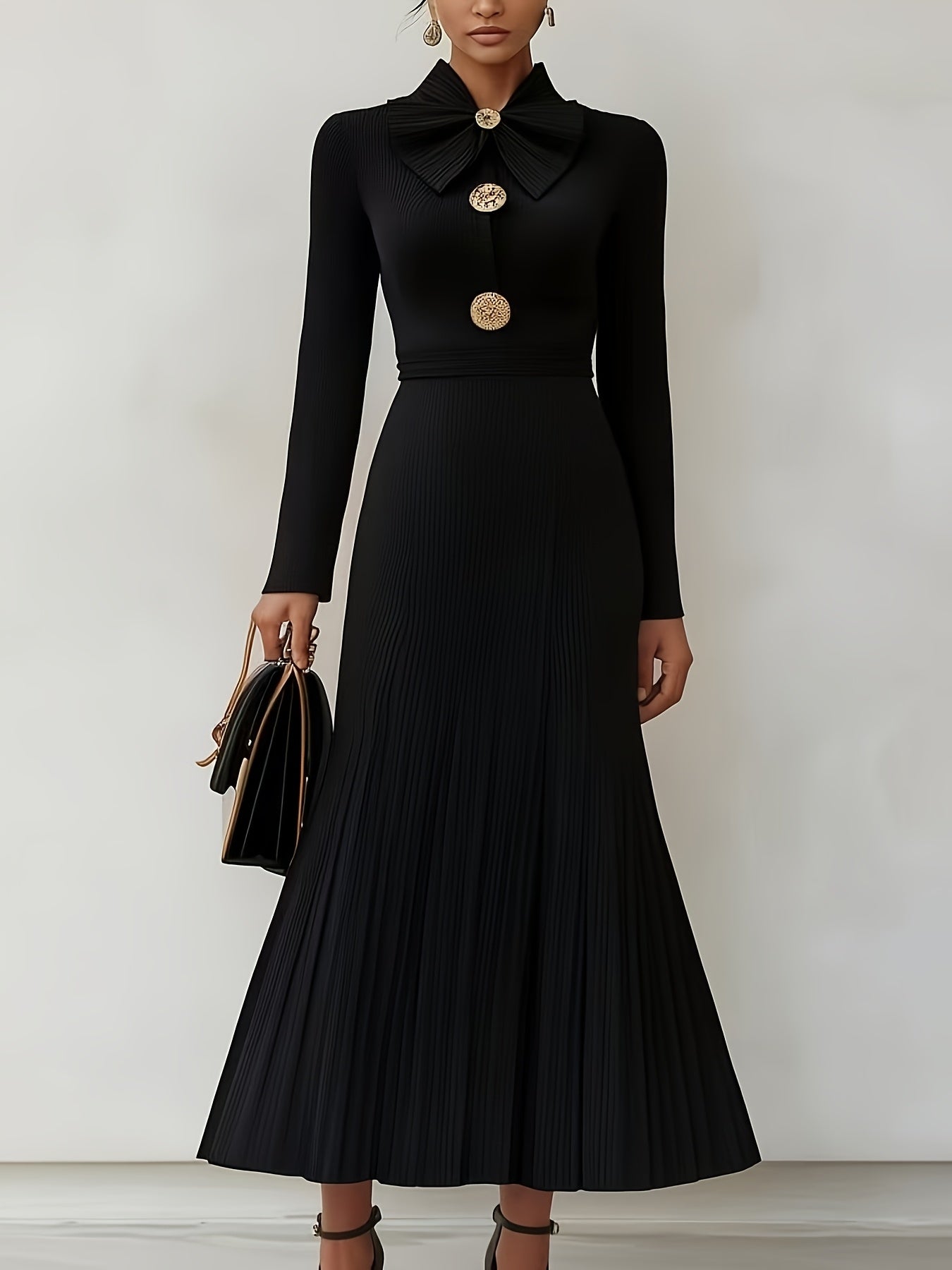 Josephine pleated waist bodycon dress - front view