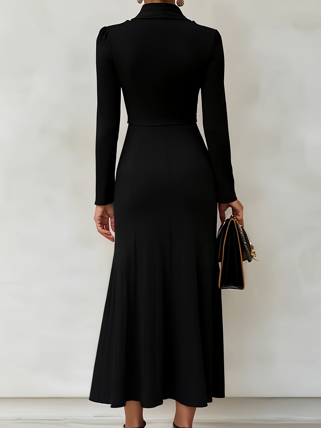 Josephine pleated waist bodycon dress - side view